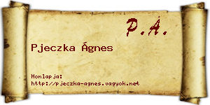 Pjeczka Ágnes névjegykártya